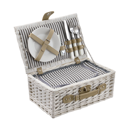 Cestino da Picnic per 2 Persone Valigia Picnic in Rami di Salice Vintage - Esterno Bianco casa.pro