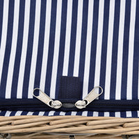 Cestino da Picnic per 2 Persone Valigia Picnic in Rami di Salice Vintage - Interno Blu-Bianco casa.pro