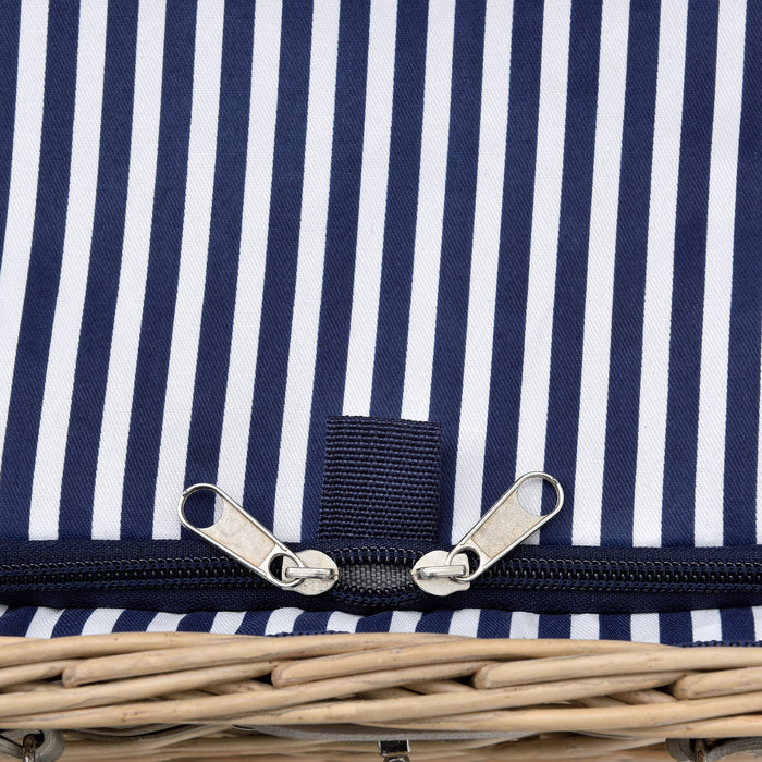Cestino da Picnic per 2 Persone Valigia Picnic in Rami di Salice Vintage - Interno Blu-Bianco casa.pro