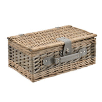 Cestino da Picnic per 2 Persone Valigia Picnic in Rami di Salice Vintage - Interno Blu-Bianco casa.pro