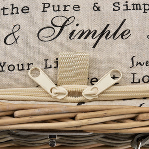 Cestino da Picnic per 4 Persone Valigia Picnic in Rami di Salice Vintage - Interno Fantasia casa.pro