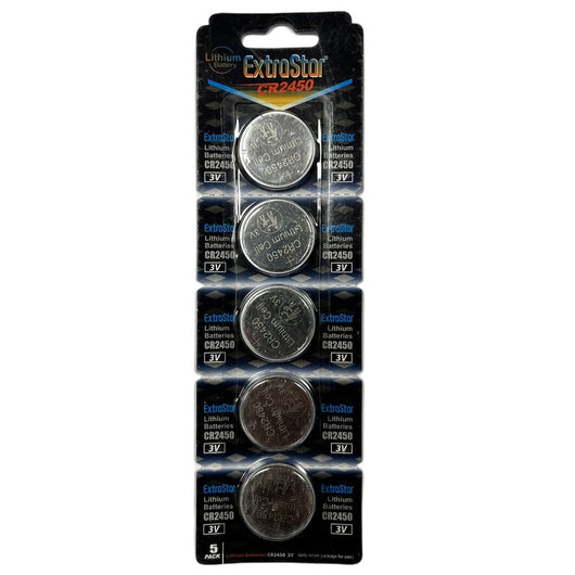 Pila Batteria A Bottone CR2450 3V Confezione Da 5 Pile