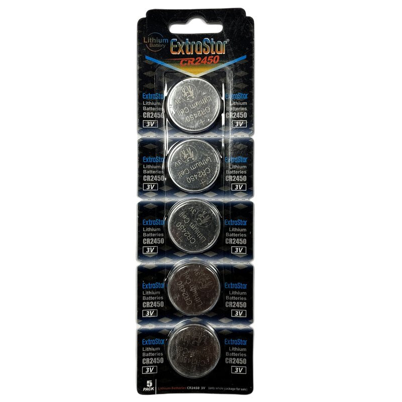 Pila Batteria A Bottone CR2450 3V Confezione Da 5 Pile