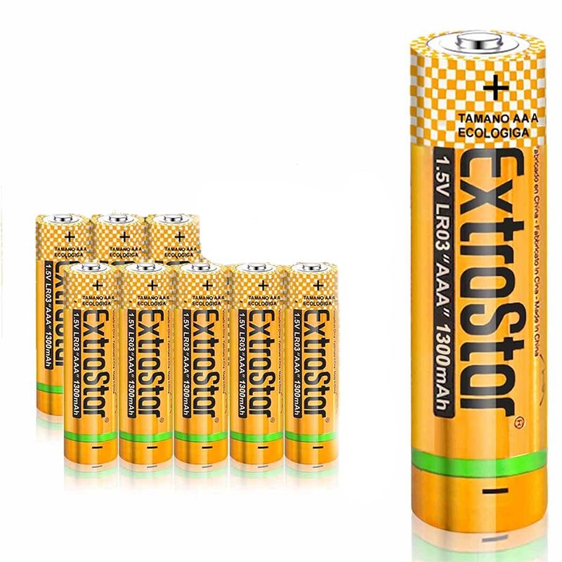 Pila Batteria LR03 AAA Mini Stilo 1,5V 1300mAh MN2400 Alcalina Confezione da 8 Pezzi