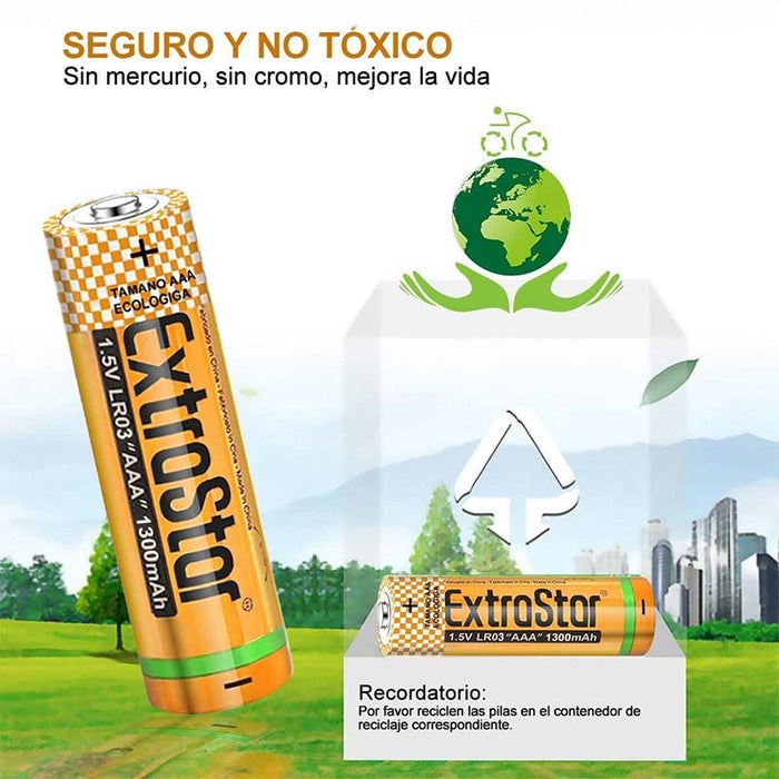 Pila Batteria LR03 AAA Mini Stilo 1,5V 1300mAh MN2400 Alcalina Confezione da 8 Pezzi