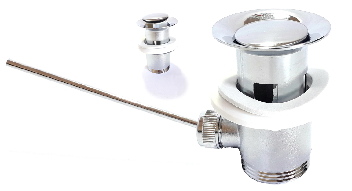 Piletta scarico a saltarello con aste e tappo per lavabo bidet 1" 1/4 ART.52360