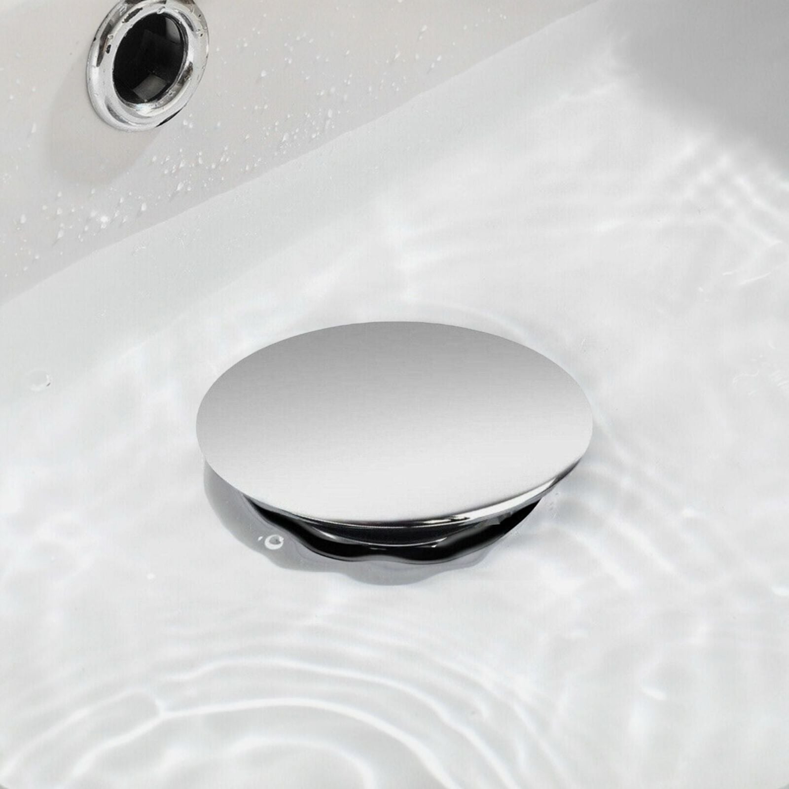 Piletta scarico click clack universale 1/4'' Argento tappo lavabo lavello 59601