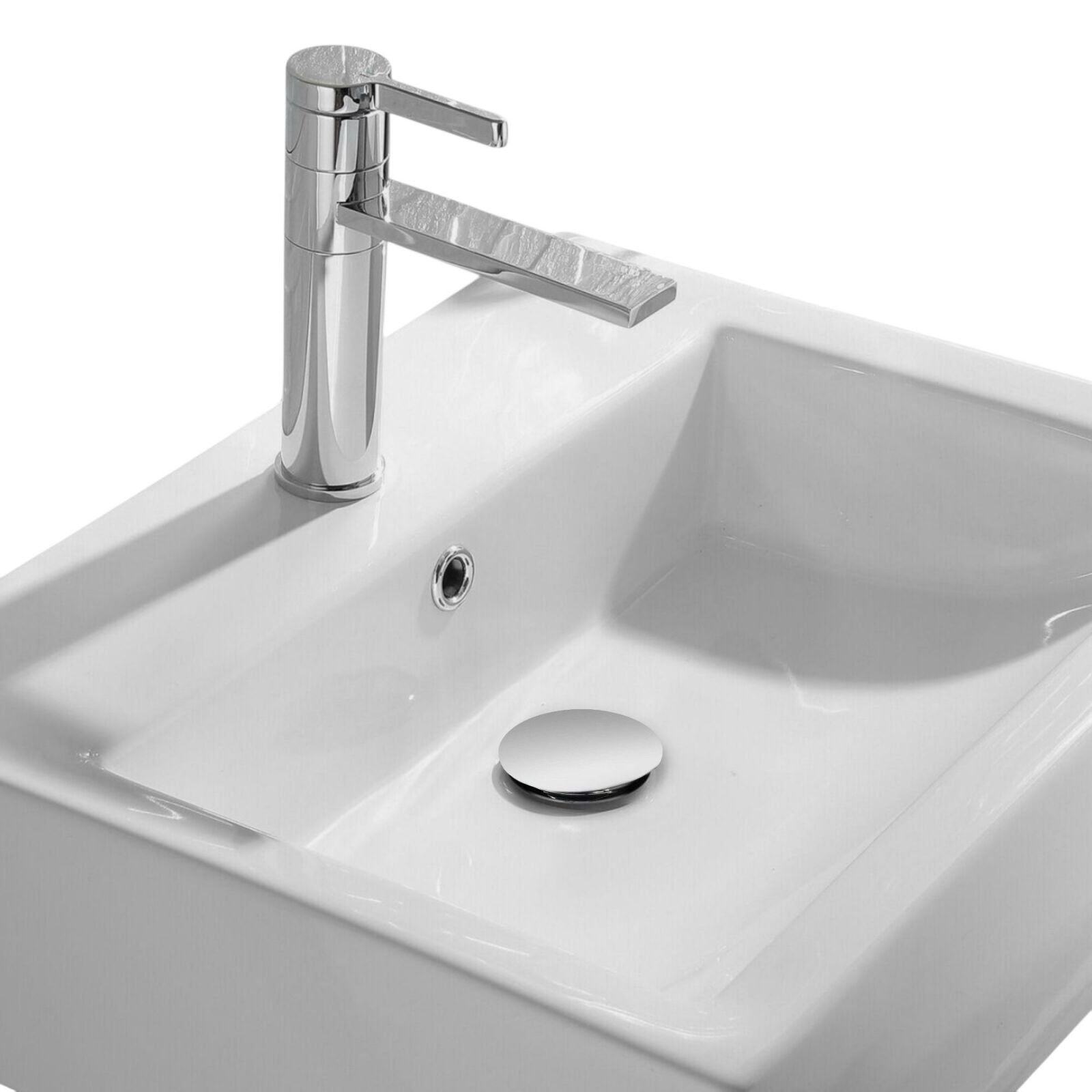 Piletta scarico click clack universale 1/4'' Argento tappo lavabo lavello 59601