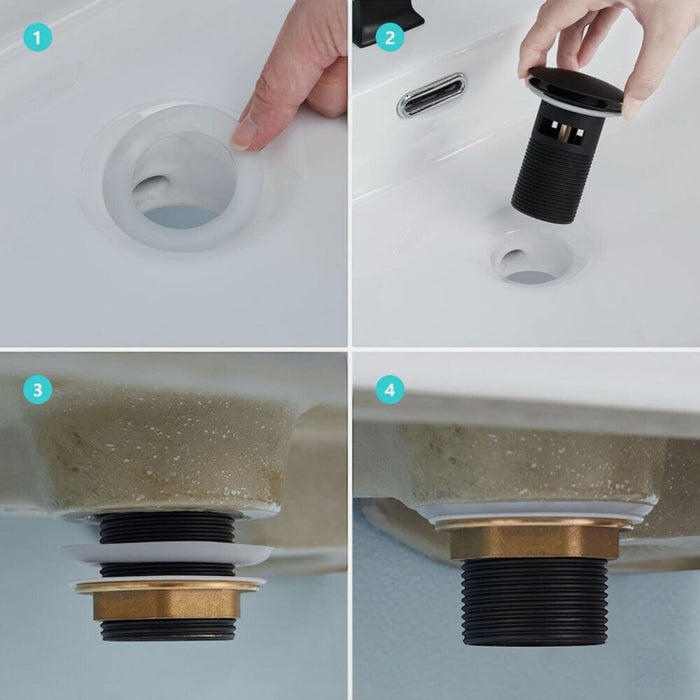 Piletta scarico click clack universale 1/4'' Argento tappo lavabo lavello 59601