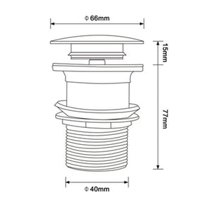Piletta scarico click clack universale tappo lavabo lavello bidet  59602/86032