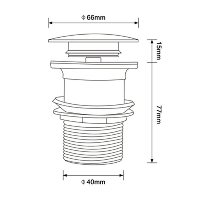 Piletta scarico click clack universale tappo lavabo lavello bidet  59602/86032