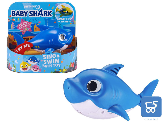 Pinkfong Baby Shark Giocattolo da Bagno Canta e Nuota per Davvero a Batteria Blu per Bambini +18 Mesi, Nuota per Davvero!