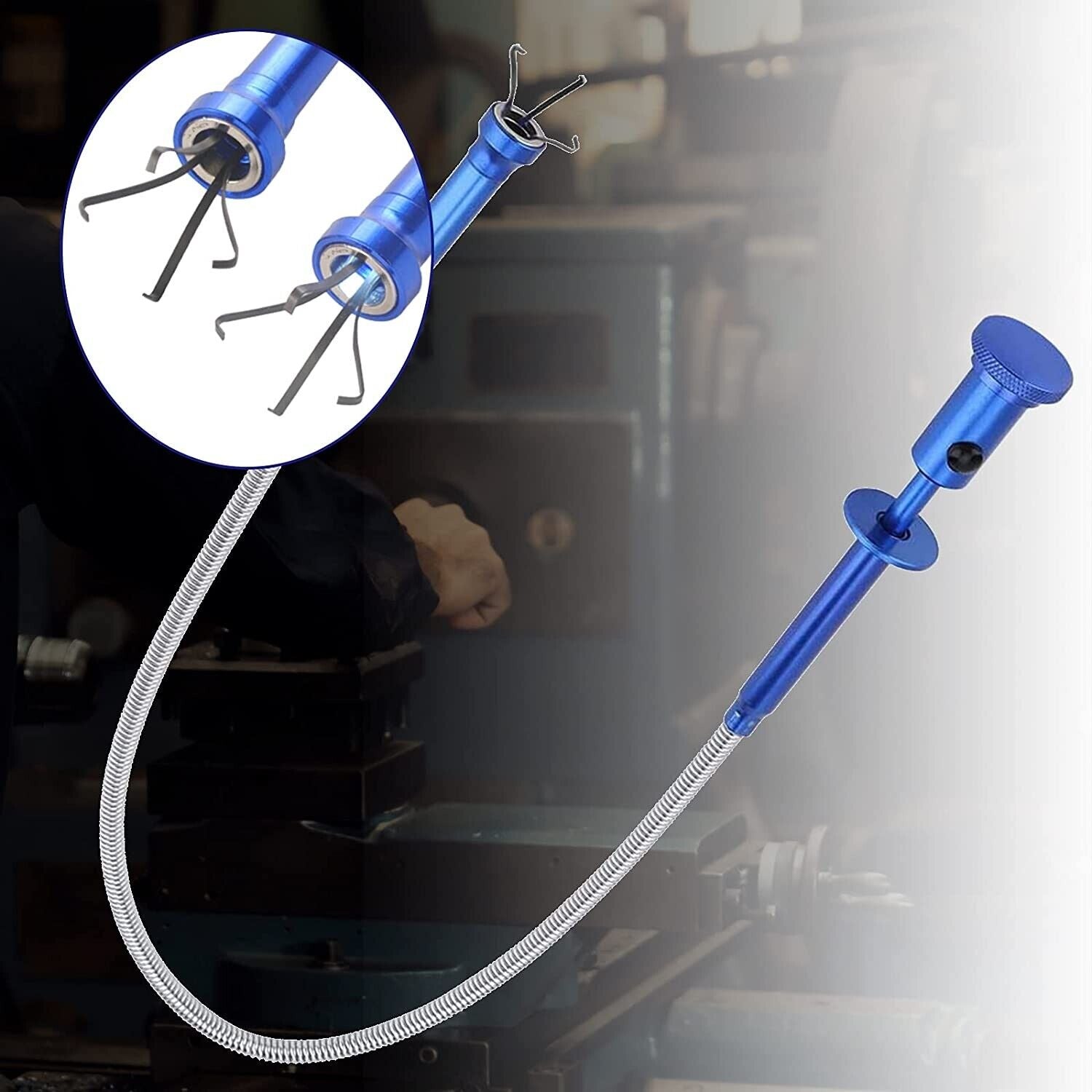 Pinza Asta raccogli tutto flessibile sonda magnetica con ad artiglio e luce 55CM