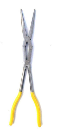 Pinza extra lunga 340mm becchi lunghi dritto a doppio snodo per valvole molle