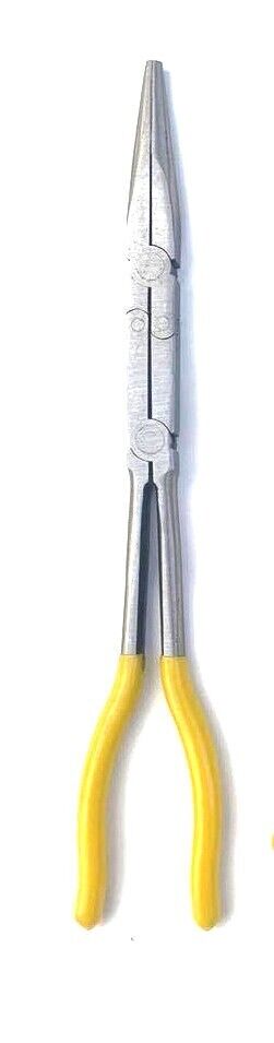 Pinza extra lunga 340mm becchi lunghi dritto a doppio snodo per valvole molle