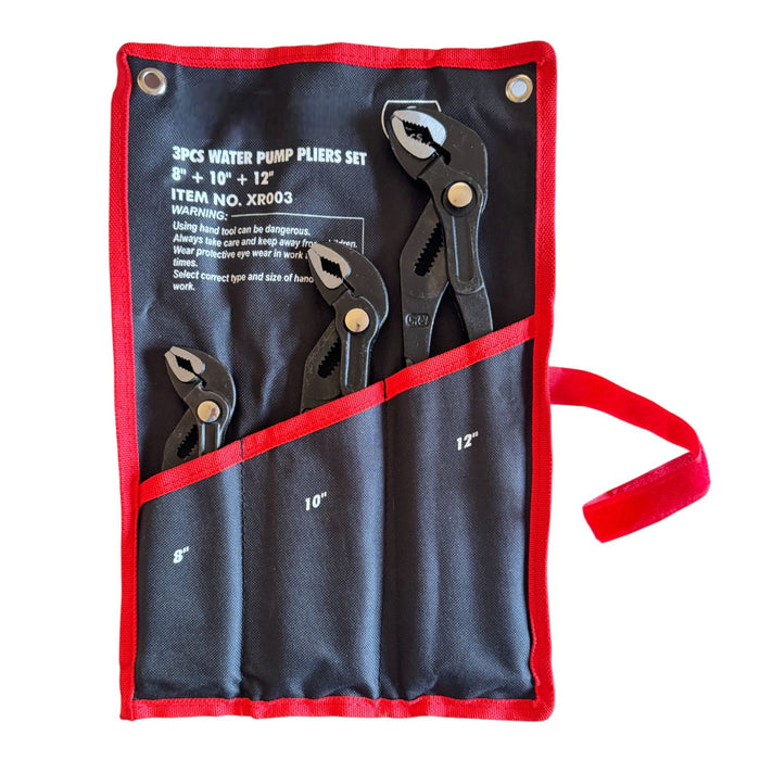 Pinze Poligrip Set 3 PZ Pinze A Pappagallo Con Pulsante Regolabile  8"-10"-12"