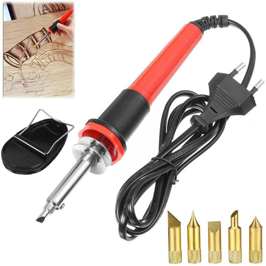 Pirografo Saldatore a stagno incisore legno pirografia 5 accessori 30W CJ-126