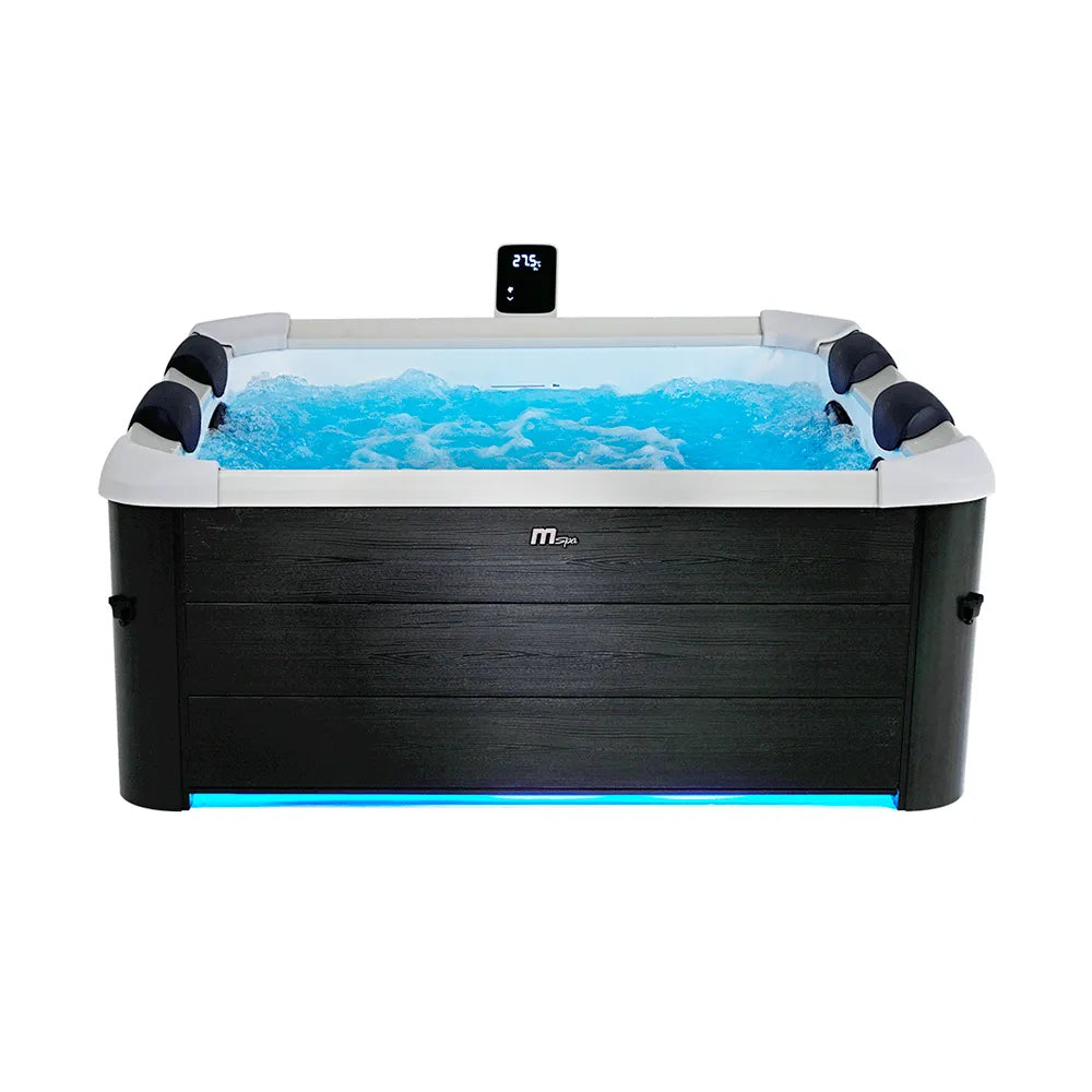 Tempo Style - Piscina Idromassaggio Quadrata MSpa Oslo Plus F-OS063WP (6 Posti) | 180 x 180 x 65cm | 1150 litri | 120 getti d'aria massaggianti a 3 velocità | Copertura termica inclusa