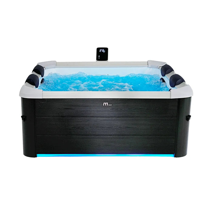 Tempo Style - Piscina Idromassaggio Quadrata MSpa Oslo Plus F-OS063WP (6 Posti) | 180 x 180 x 65cm | 1150 litri | 120 getti d'aria massaggianti a 3 velocità | Copertura termica inclusa