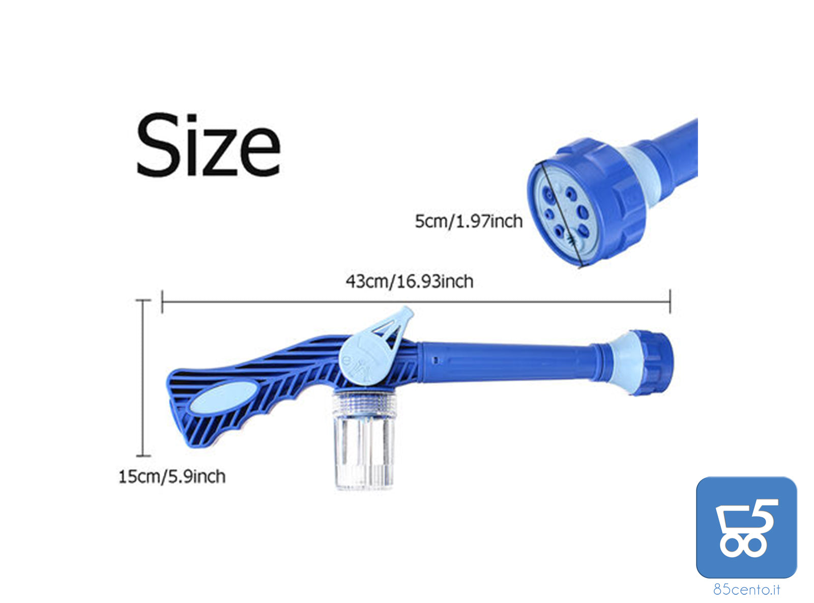 Pistola Idropulitrice a Pressione Irrigatore Portatile Pulizia Auto Estensione per Tubo Acqua