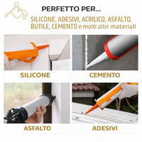 Pistola Per Silicone Manuale In Metallo per Silicone e Sigillanti Professionale