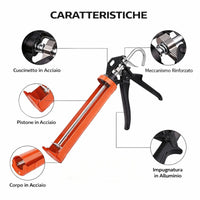 Pistola Per Silicone Manuale In Metallo per Silicone e Sigillanti Professionale
