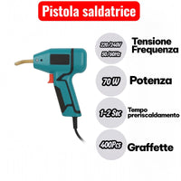 Pistola Saldatrice Plastica 70W Preriscaldamento Rapido 400 Graffette VP10173