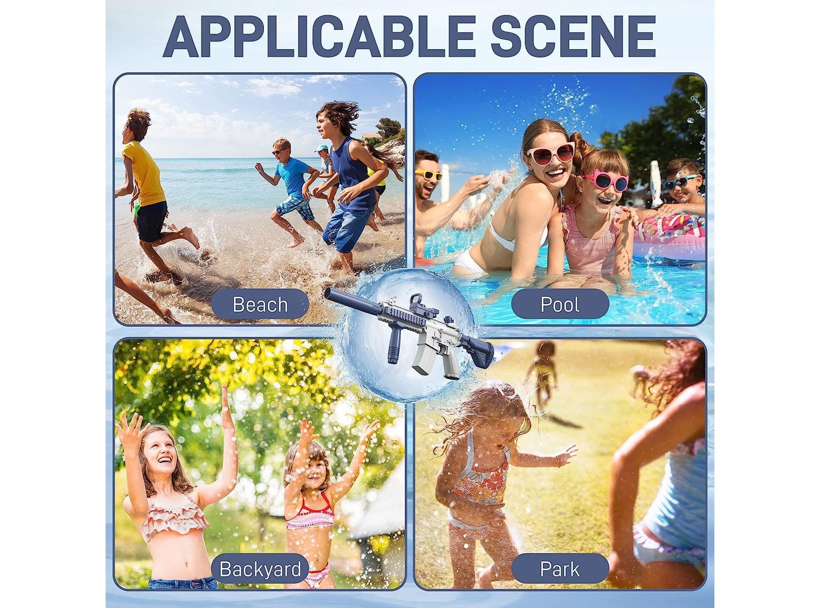 Pistola ad Acqua Elettrica per Adulti e Bambini Automatica M416 Grande Spruzzo ad alta Capacità per Piscina Spiaggia