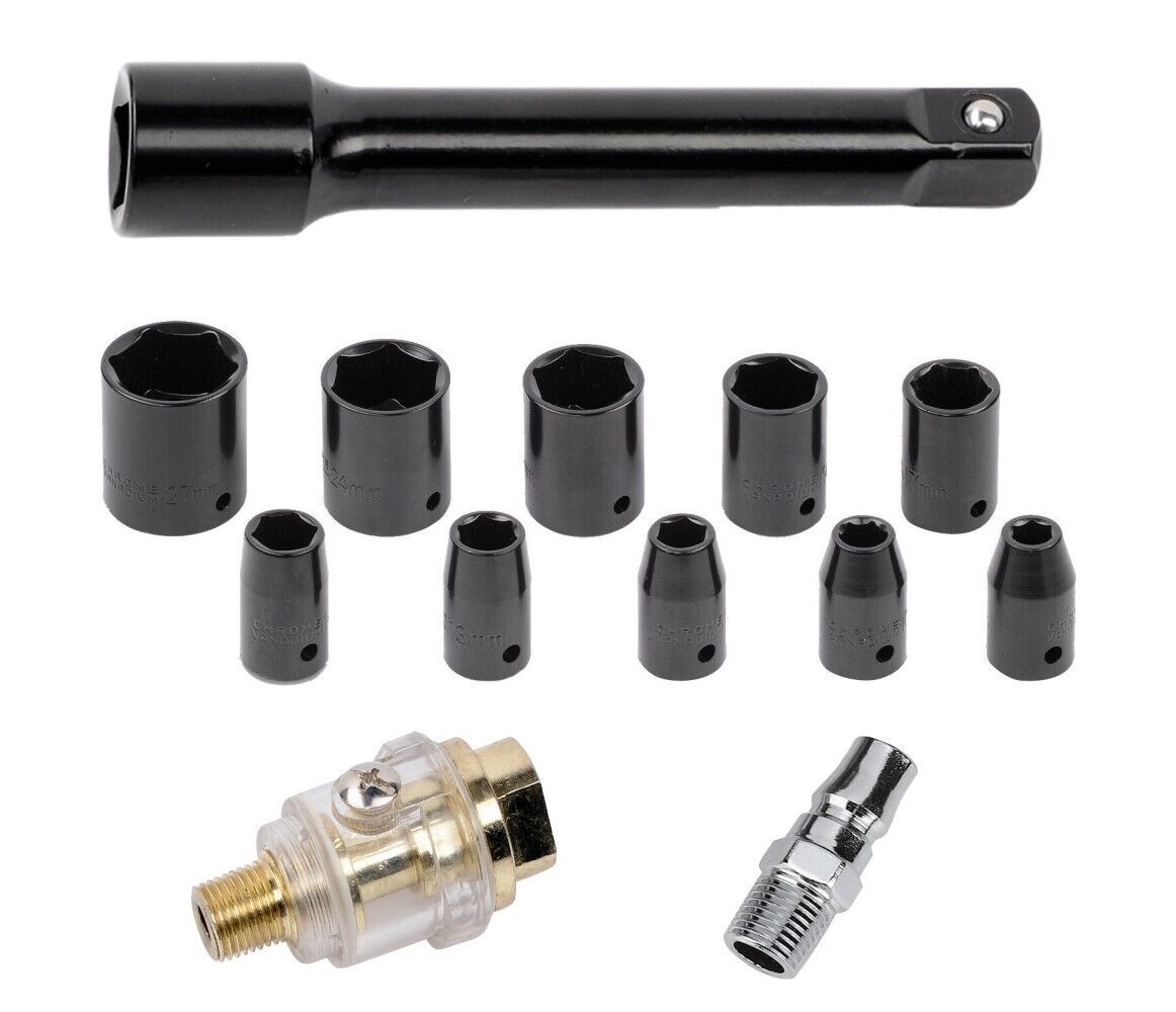 Pistola avvitatore pneumatico ad aria 650Nn 1/2" con 10 bussole valigetta 88797