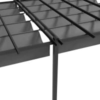 Pergola Retrattile 3,5 x 6 m per Terrazza o Giardino, Struttura in Alluminio e Poliestere, Grigio scuro