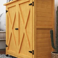 Armadietto da Giardino, Capanno degli Attrezzi in Legno, Resistente alle Intemperie con 2 Porte Tetto in Asfalto 110 x 55 x 117 cm, Giallo