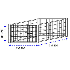 Box recinto per cuccioli in rete con zincatura a caldo dimensioni 200x200xh120 cm