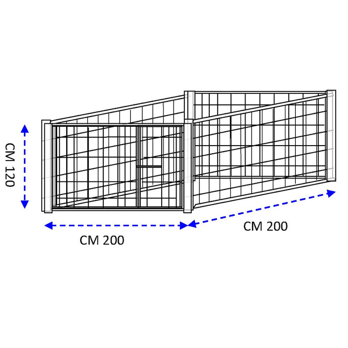 Box recinto per cuccioli in rete con zincatura a caldo dimensioni 200x200xh120 cm