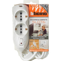 Bticino 3695db multipresa slot safe bianca 4 prese bipasso 2 schuko
