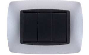 Placca Bombè 3M 4M 7M Compatibile Bticino Living International SILVER,3 POSTI
