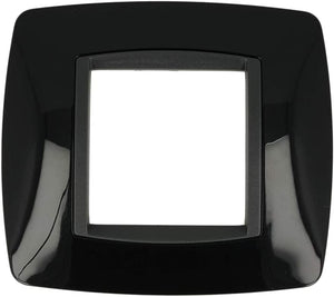 Placca Bombè Nera 502 2M Moduli Compatibile Bticino Living International SD88002-2