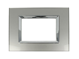 Placca Delux Vetro 503 3M Titanio Compatibile Vimar Arke' SD98003-07VT