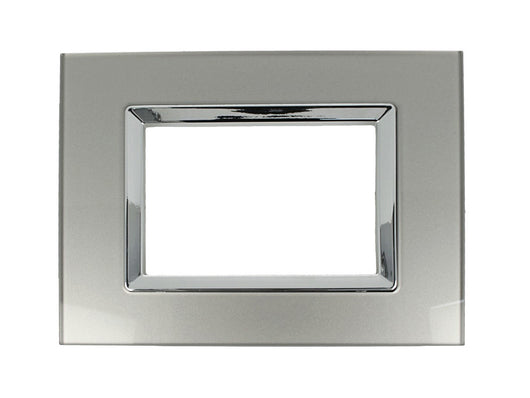 Placca Delux Vetro 503 3M Titanio Compatibile Vimar Arke' SD98003-07VT