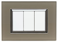 Placca Elegance 503 3M Moduli Bronzo Compatibile Bticino Matix