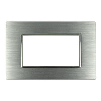 Placca Luxury 504 4M In Metallo Satinato Colore Argento Compatibile Con Bticino Axolute SD21004-7MT