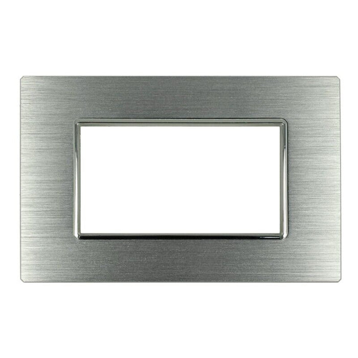 Placca Luxury 504 4M In Metallo Satinato Colore Argento Compatibile Con Bticino Axolute SD21004-7MT