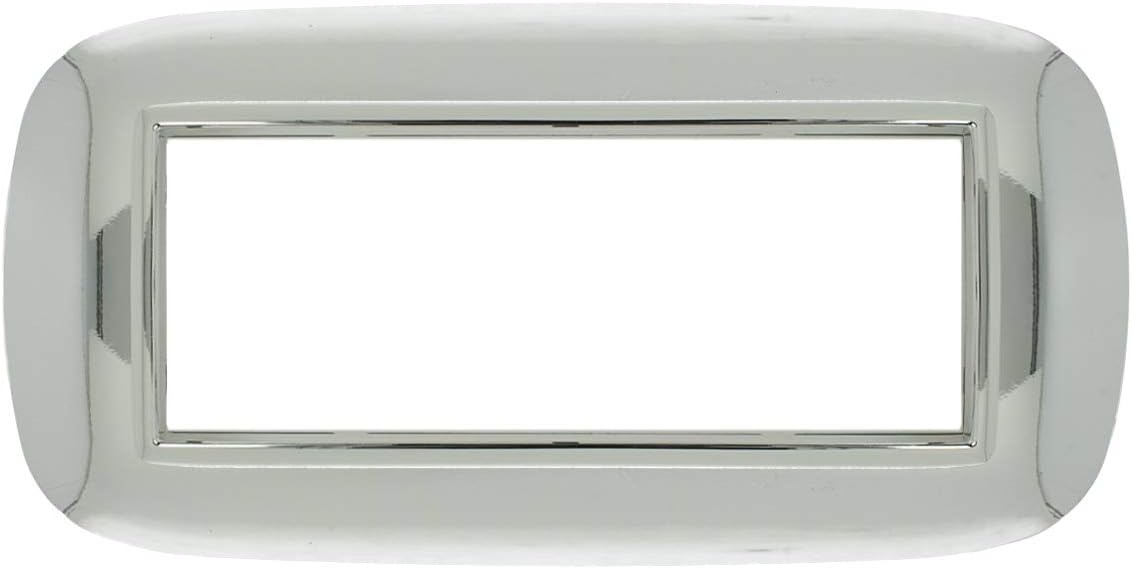 Placca Oval Evolution 506 6M Cromo Lucido Compatibile con Bticino Axolute
