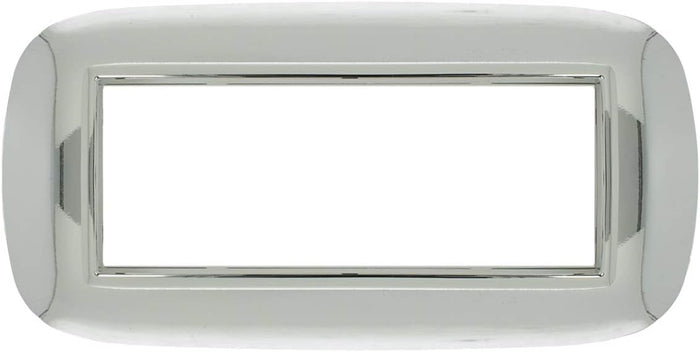 Placca Oval Evolution 506 6M Cromo Lucido Compatibile con Bticino Axolute