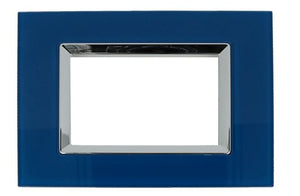 Placca Plexi 503 3M Moduli Blu Capri Plexiglass Compatibile con Bticino Living