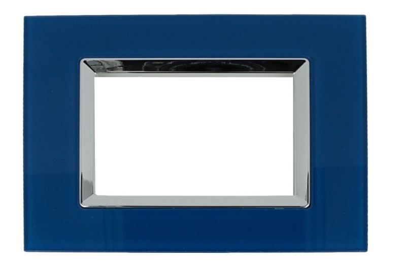 Placca Plexi 503 3M Moduli Blu Capri Plexiglass Compatibile con Bticino Living