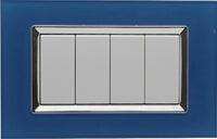 Placca Plexi 504 4M Moduli Blu Capri Plexiglass Compatibile con Bticino Living