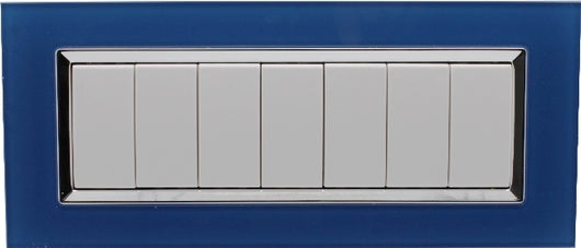 Placca Plexi 506 7M Moduli Blu Capri Plexiglass Compatibile con Bticino Living