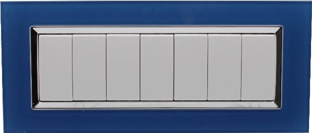 Placca Plexi 506 7M Moduli Blu Capri Plexiglass Compatibile con Bticino Living