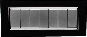 Placca Plexi 7M Moduli 506 Nera Plexiglass Compatibile Bticino Living