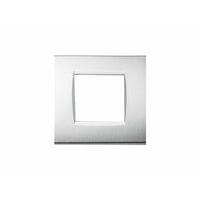 Placca Quadra 502 2M Moduli Grigio Silver Compatibile con Bticino Living